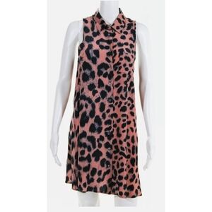 Equipment silk animal print shirt dress